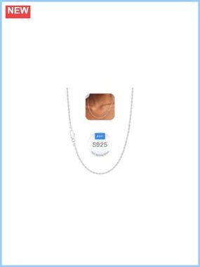 Jewlpire 2mm Rope Chain 925 Sterling Silver Necklace 14K Gold Plated 16 Inch